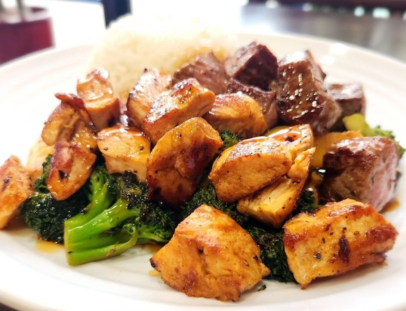 Hibachi Chicken & Steak Combo Plate in Sumo Grill in Martinez, CA. 