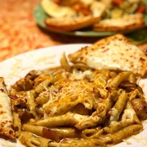 Hurricane chicken pasta in Pesto’s in Flint, MI.