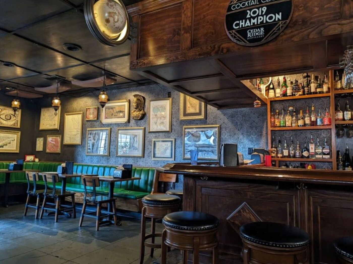 Inside The Map Room located in Cedar Rapids, IA.