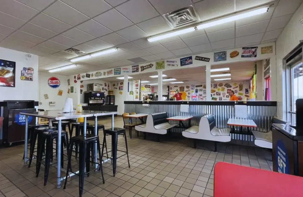 Inside at Big Larry's Burgers in Kasas