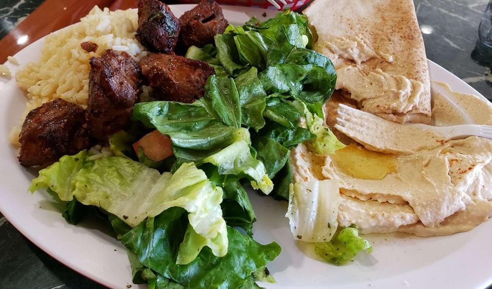 Lamb kabob at Janet's Mediterranean Cuisine in Duarte, CA.