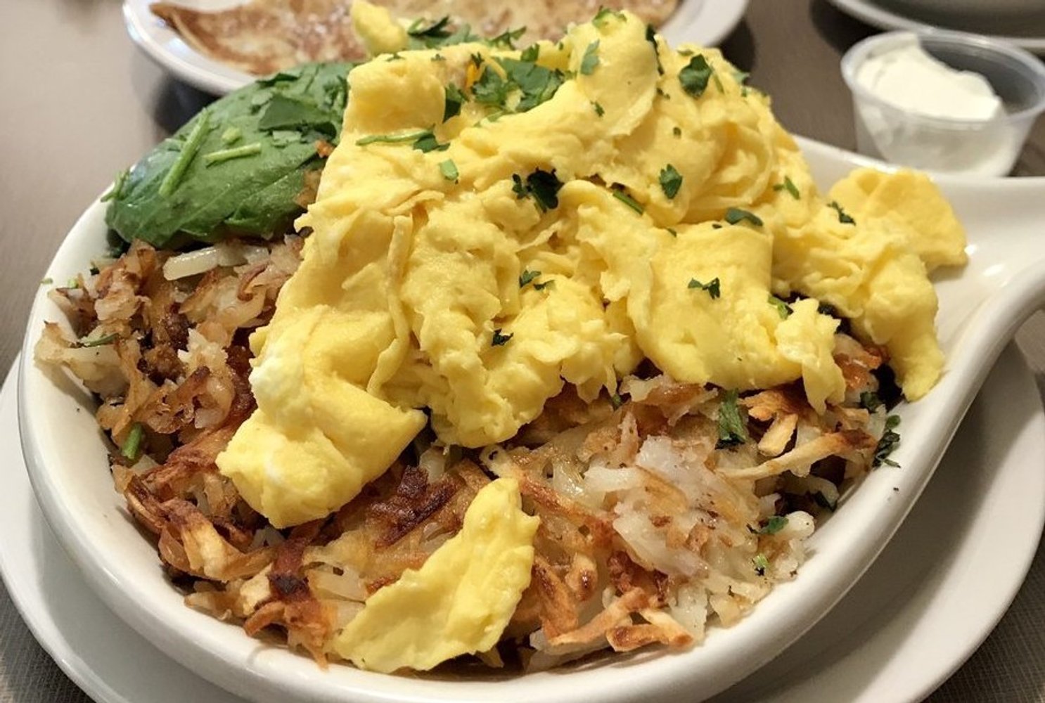 Mexican farmer skillet, no cheese at Briana’s Pancake House in Hanover Park, IL.