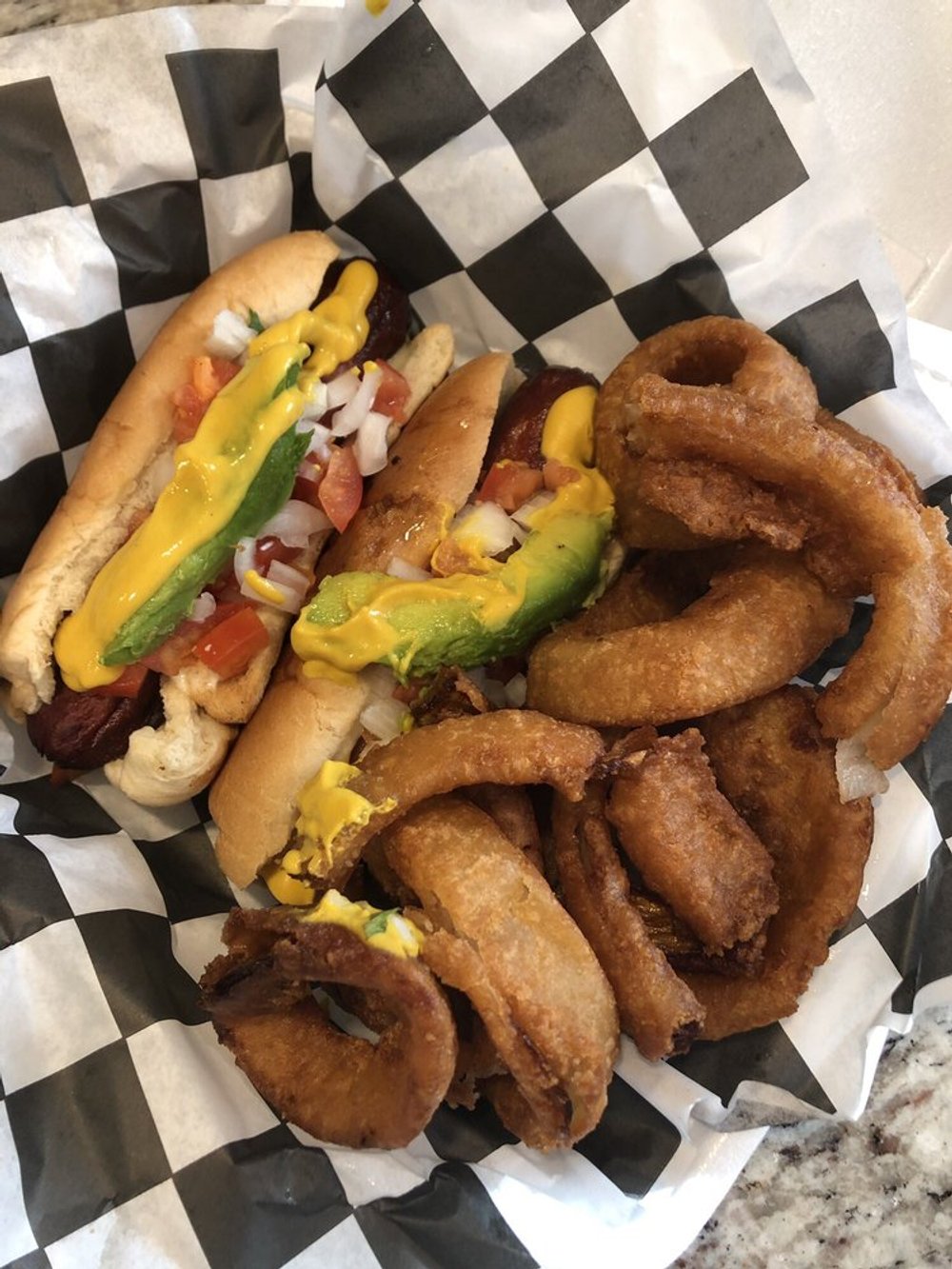 Mexican hotdogs in Super Burgers located in McAllen, TX. 