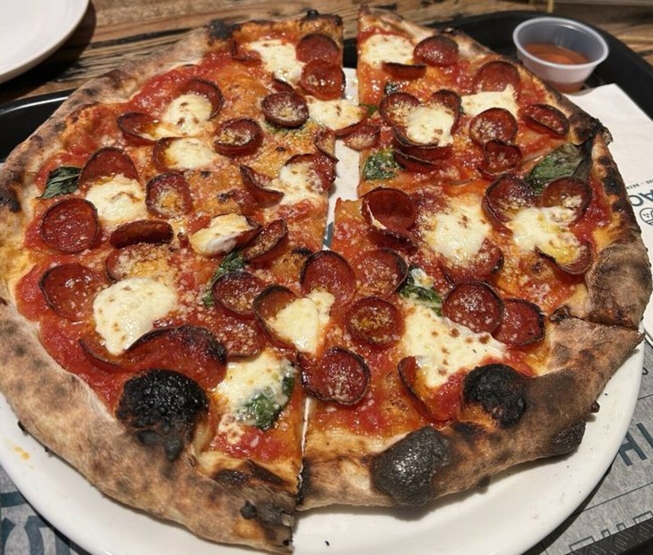Mothers hot honey pizza at Track 15 located in Providence, RI.