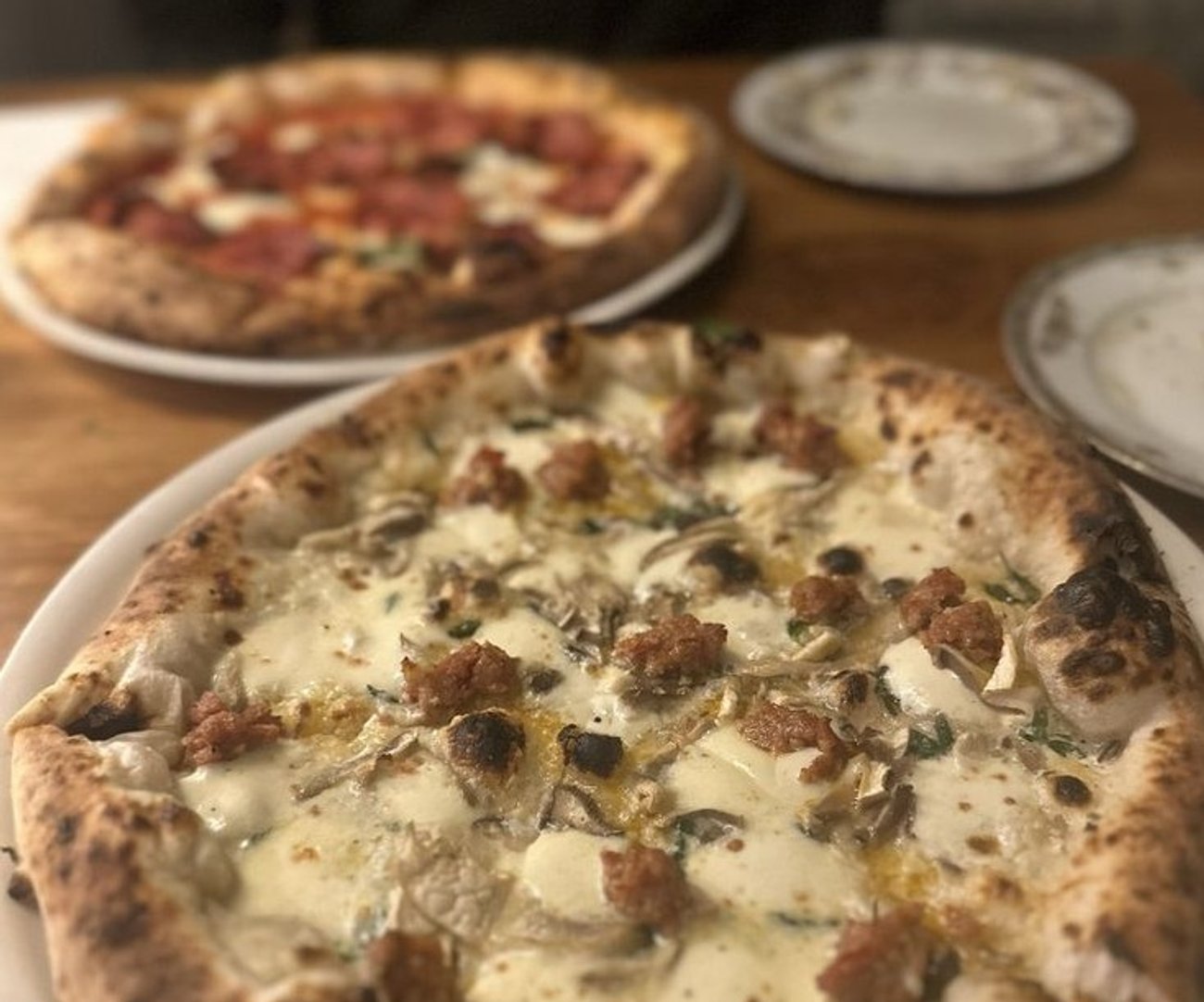 'Nduja & Mushrooms at A Dopo Sourdough Pizza located in Knoxville, TN.
