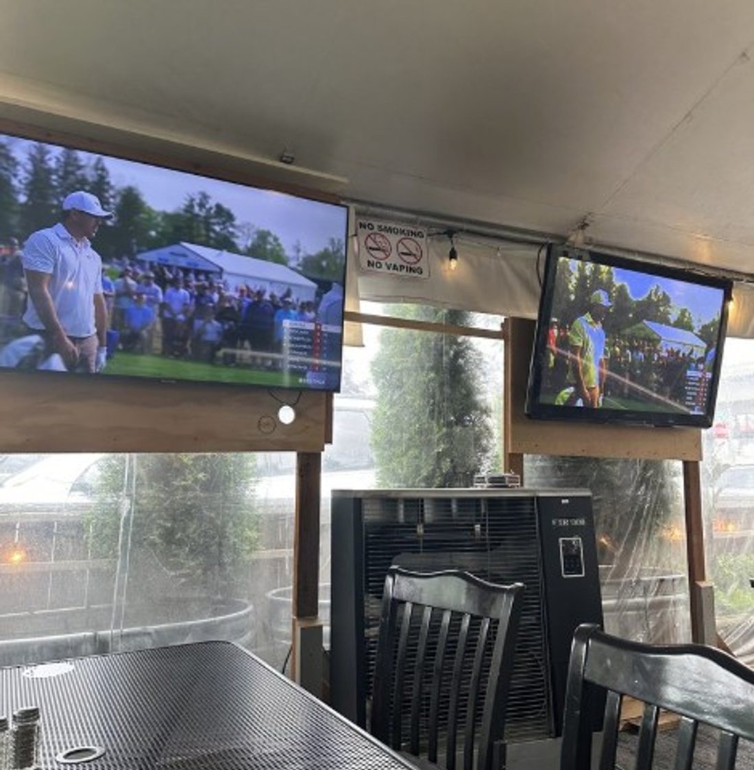 Patio area in The Pumphouse Bar & Grill located in Bellevue, WA. 