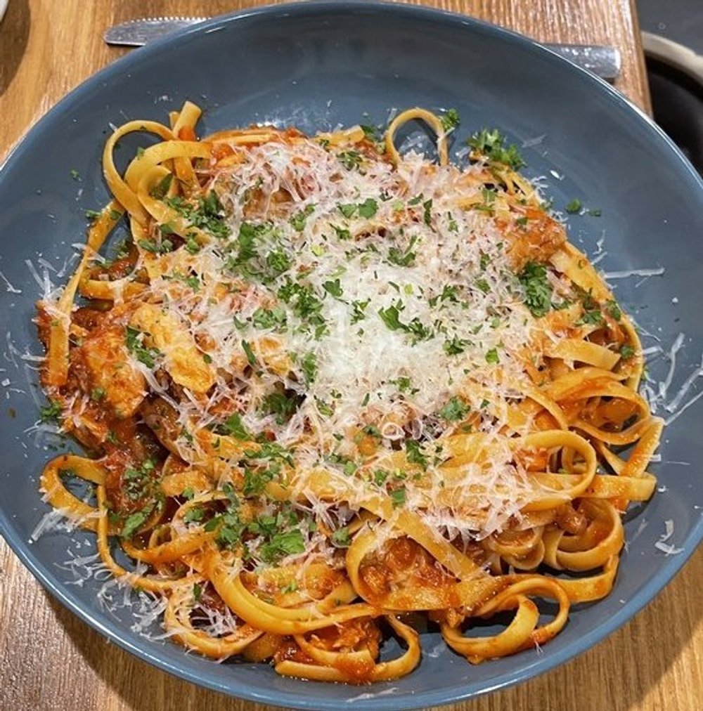 Pork bolognese at Edna’s Market & Grille located in Lehi, UT.