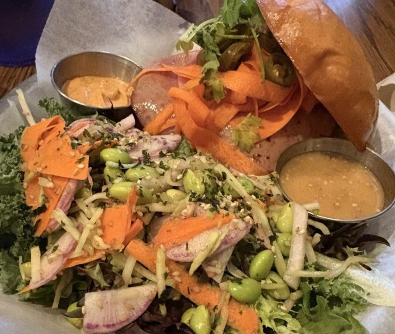 Saigon Burger at The Map Room located in Cedar Rapids, IA.