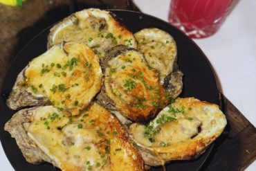 Half and half oysters at La Lucha in Houston, TX