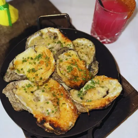 Half and half oysters at La Lucha in Houston, TX