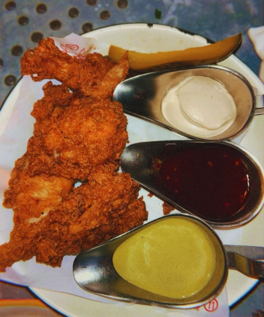 fried chicken at La Lucha in Houston, TX