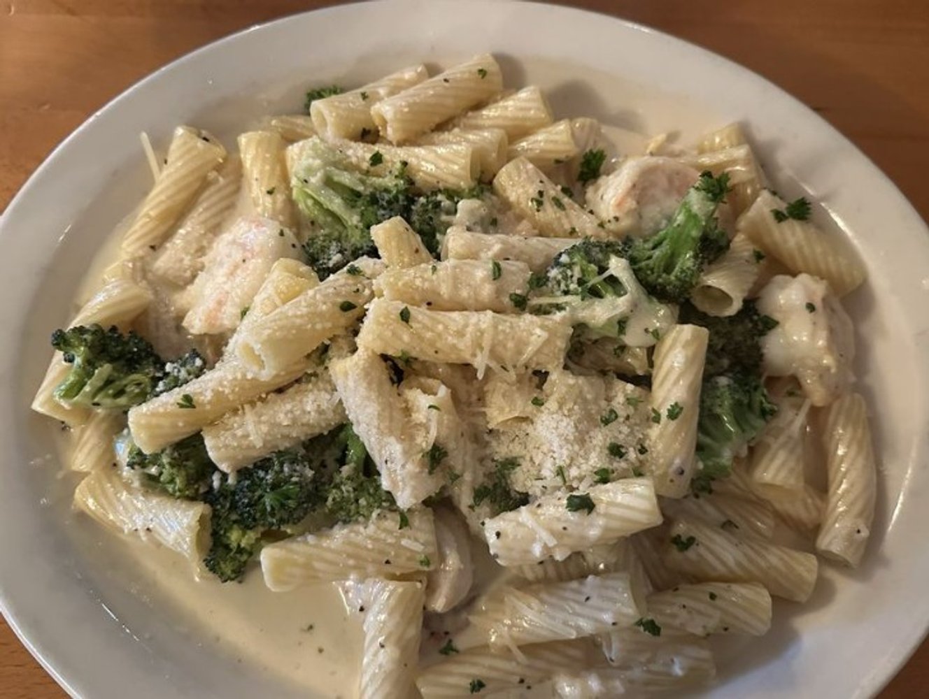 Shrimp Ziti Broccoli at Johnny Macaroni's in Bridgewater, MA.