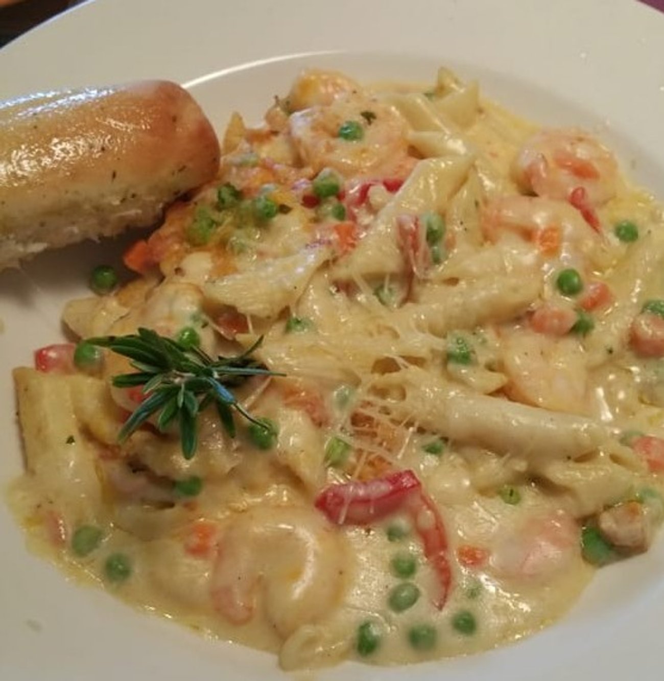 Shrimp and 5 cheese casserole in Pesto’s in Flint, MI.