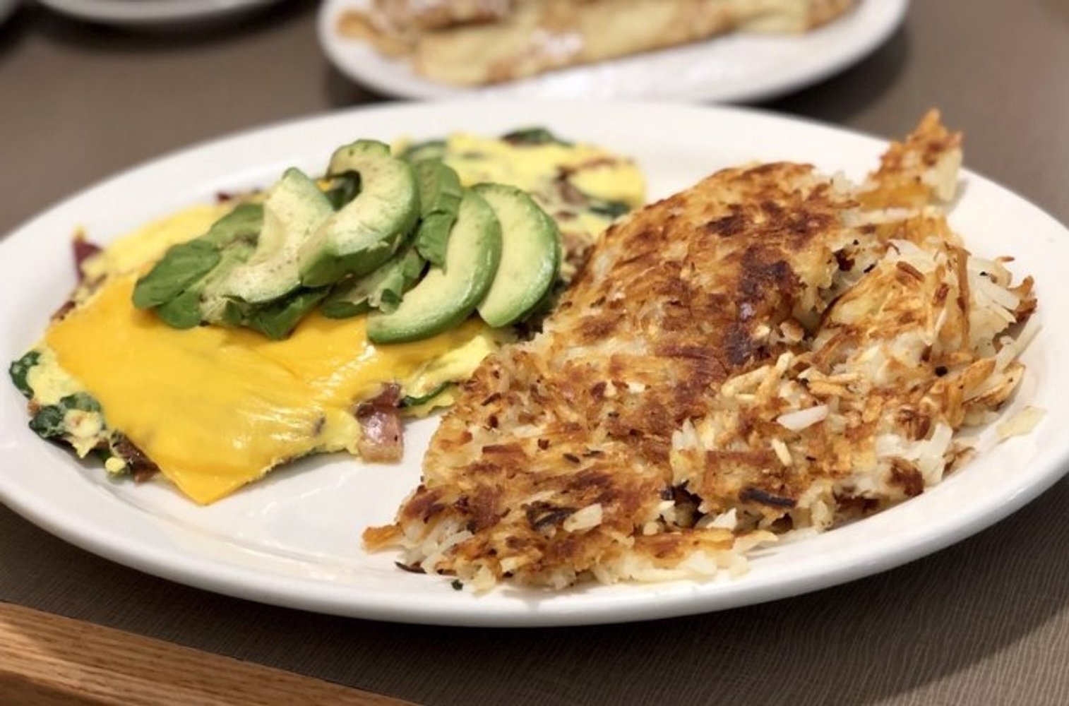 South beach scrambler, American cheese at Briana’s Pancake House in Hanover Park, IL.