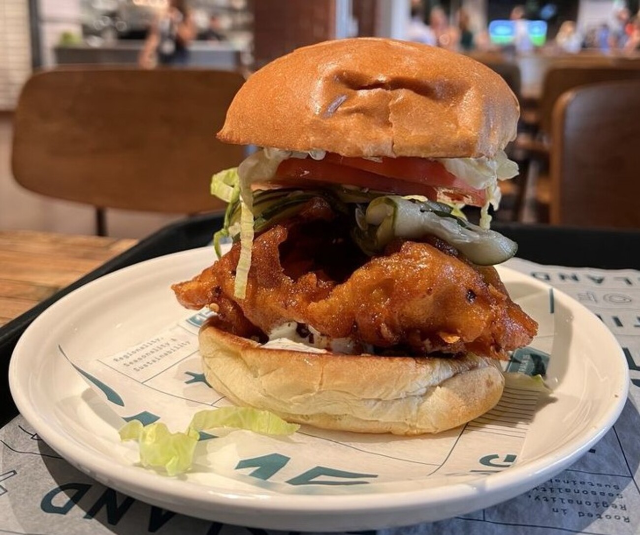 Spicy skate sandwich at Track 15 located in Providence, RI.