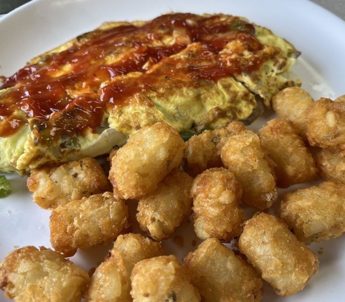 Steak Bomb Omelet at Suzie's Diner in Hudson, NH.