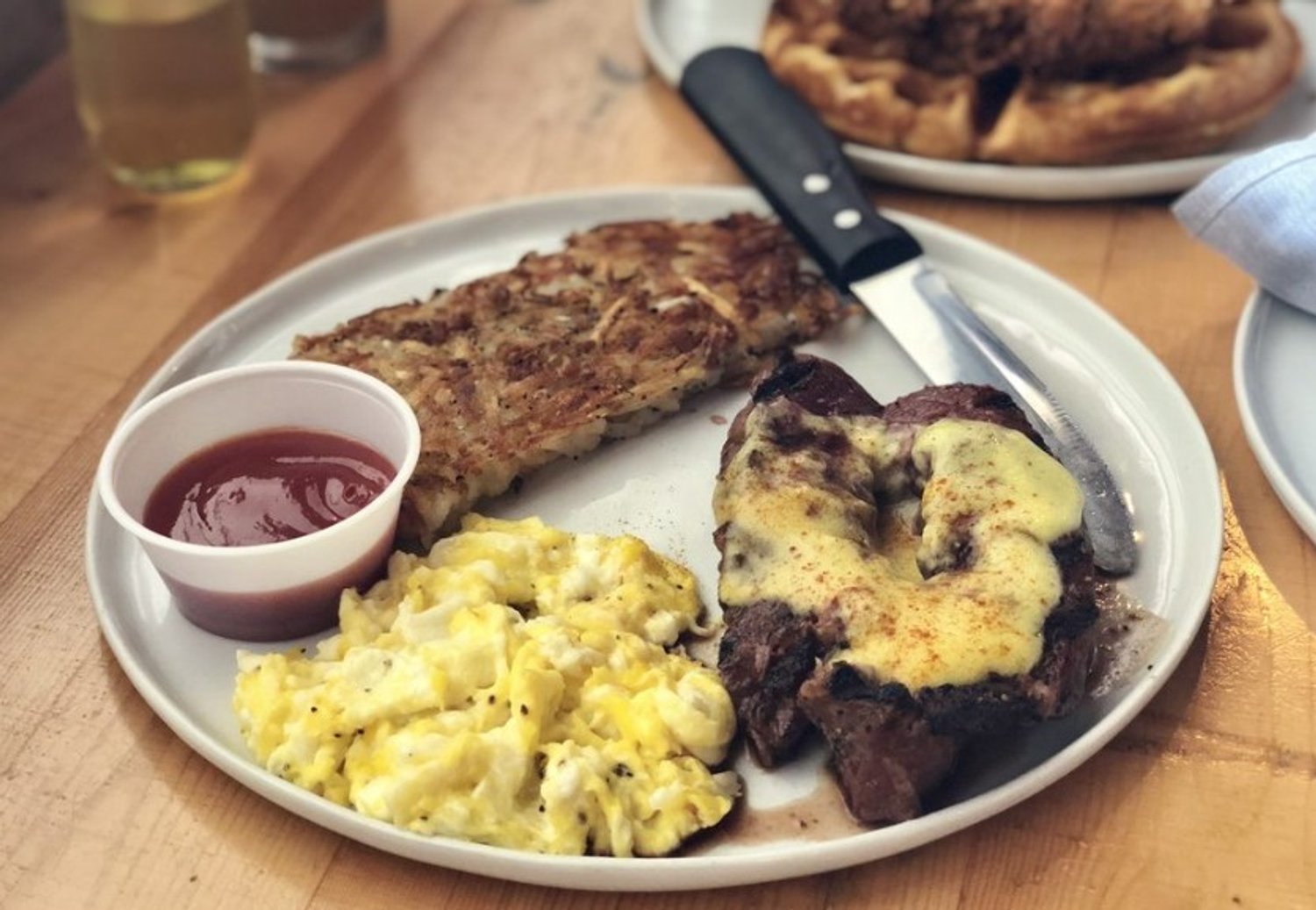 Steak & Eggs in Lovely Day Cafe located in Bedford, TX.
