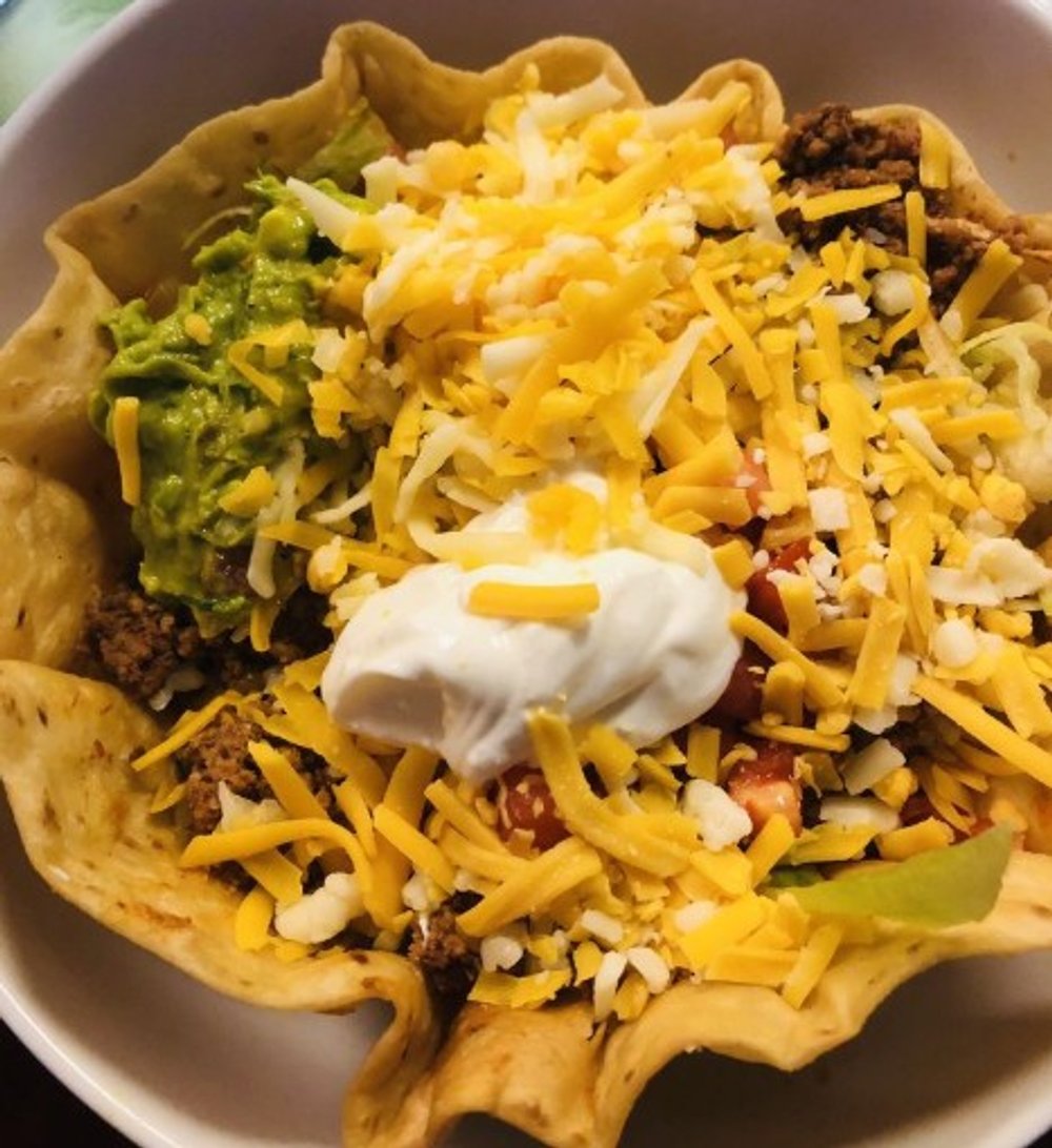 Taco salad with ground beef at Brisas del Mar in Fort Pierce, FL.
