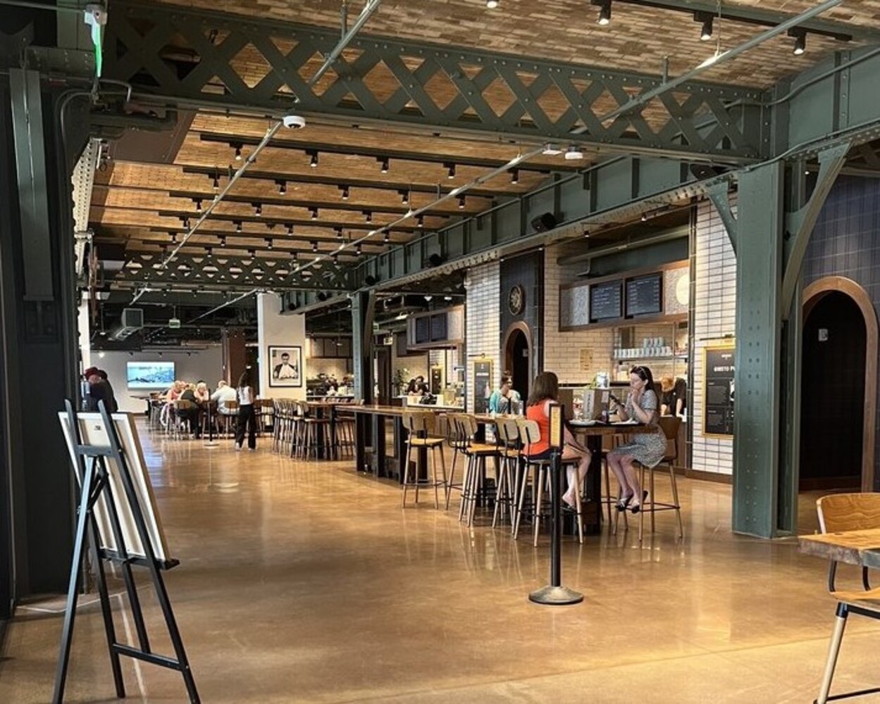The main hall with all the restaurants at Track 15 located in Providence, RI.