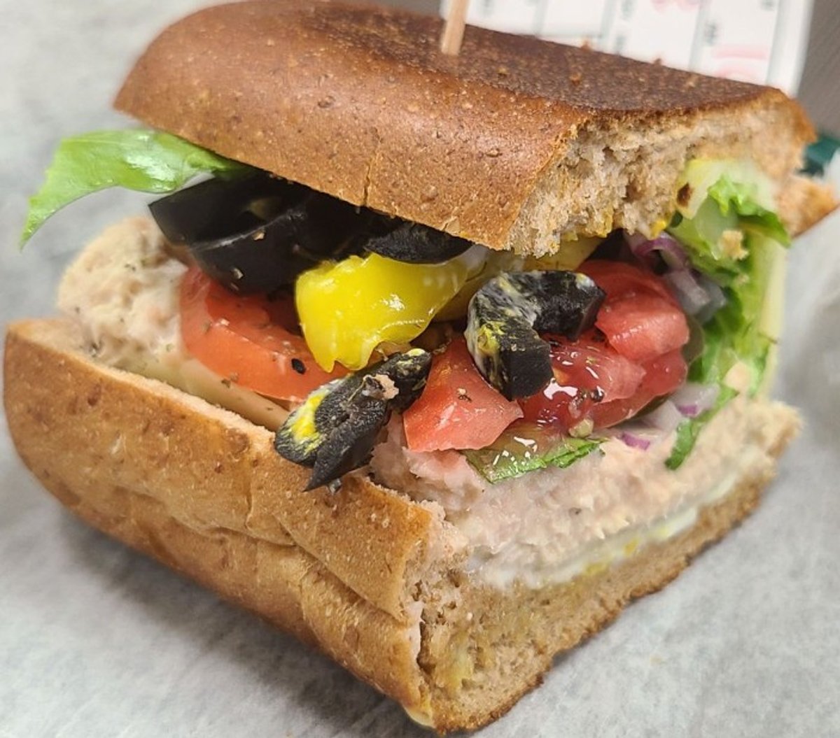 Tuna salad sandwich at Franky's Deli Warehouse located in Hialeah, FL. 