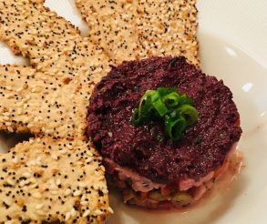 Tuna tartare at EnVie located in Lansing, MI.