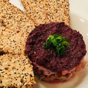 Tuna tartare at EnVie located in Lansing, MI.