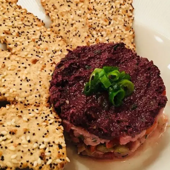 Tuna tartare at EnVie located in Lansing, MI.