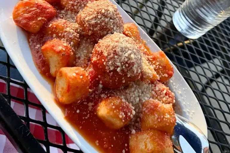 Gnocchi and Meatballs at DiAnoia's in Pittsburgh, Pennsylvania