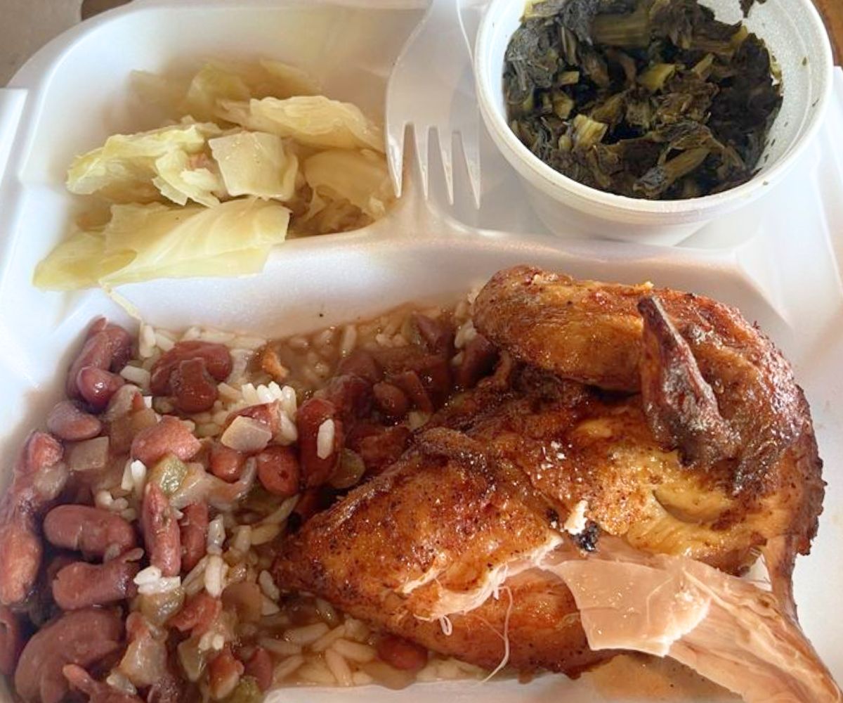 Baked Chicken plate at Pamela's in Alexandria, Louisiana