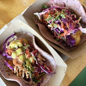 shrimp and baja fish tacos in taconeta in el paso, texas