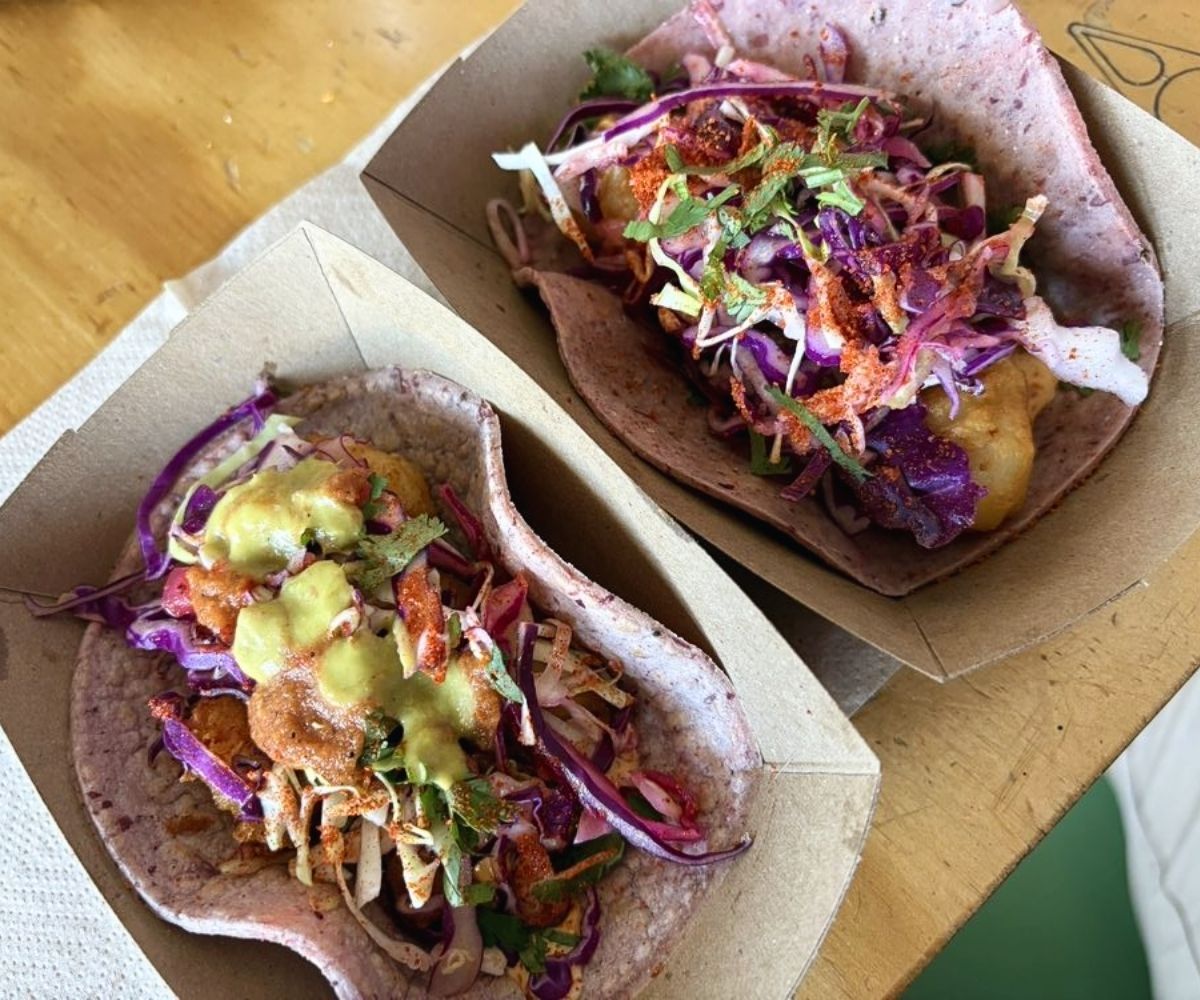 shrimp and baja fish tacos in taconeta in el paso, texas