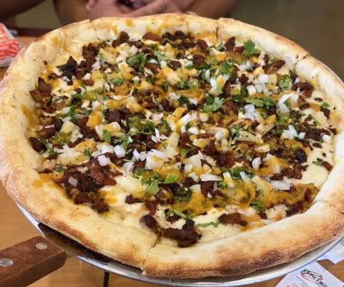 Al Pastor Pizza at El Rincon Pizzeria and Wings in Rialto, CA