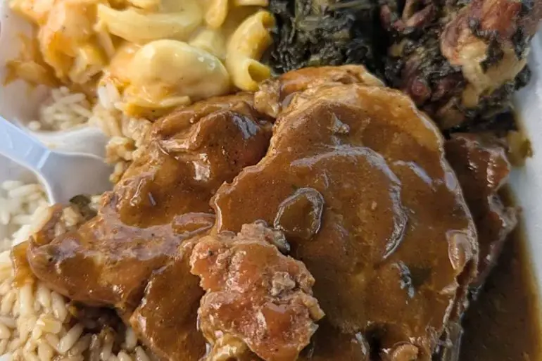 Smothered Pork Chops at Pamela's in Alexandria, LA