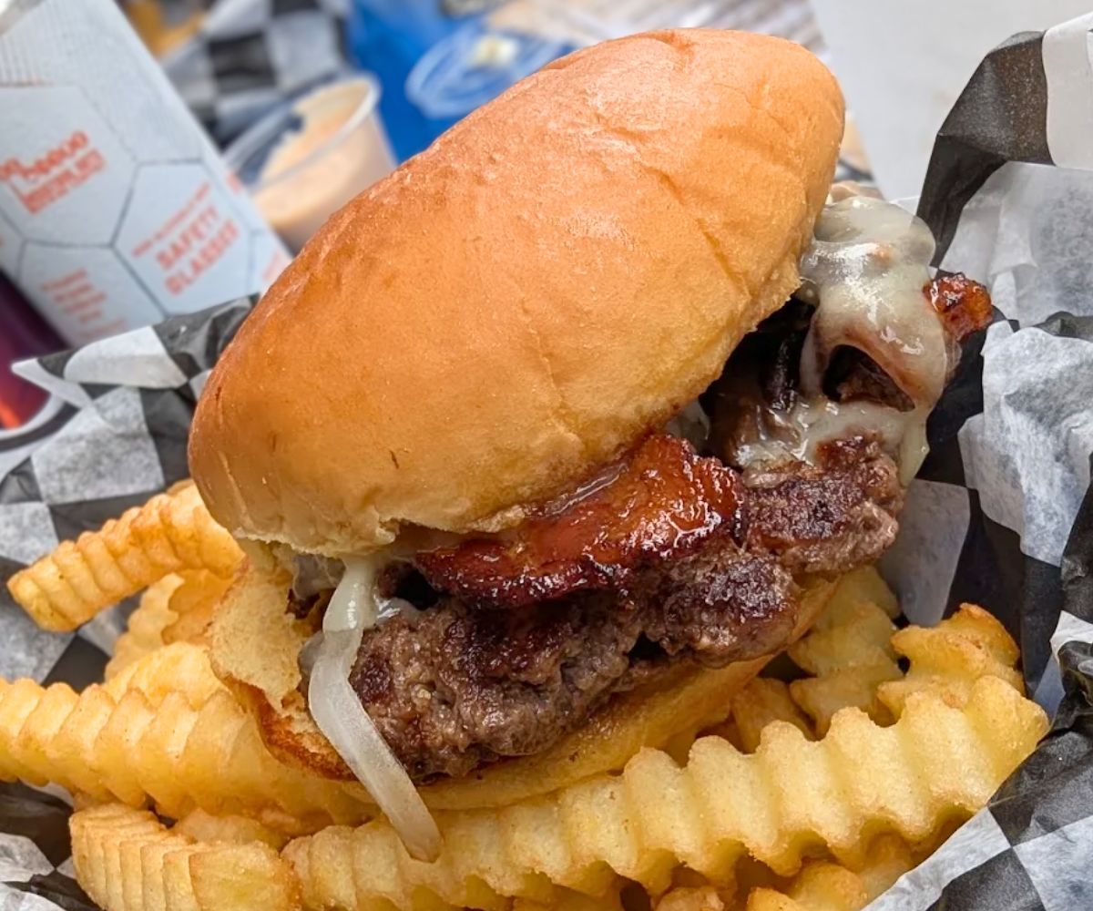 burger at Jack Brown's Beer & Burger Joint in Roanoke, Virginia