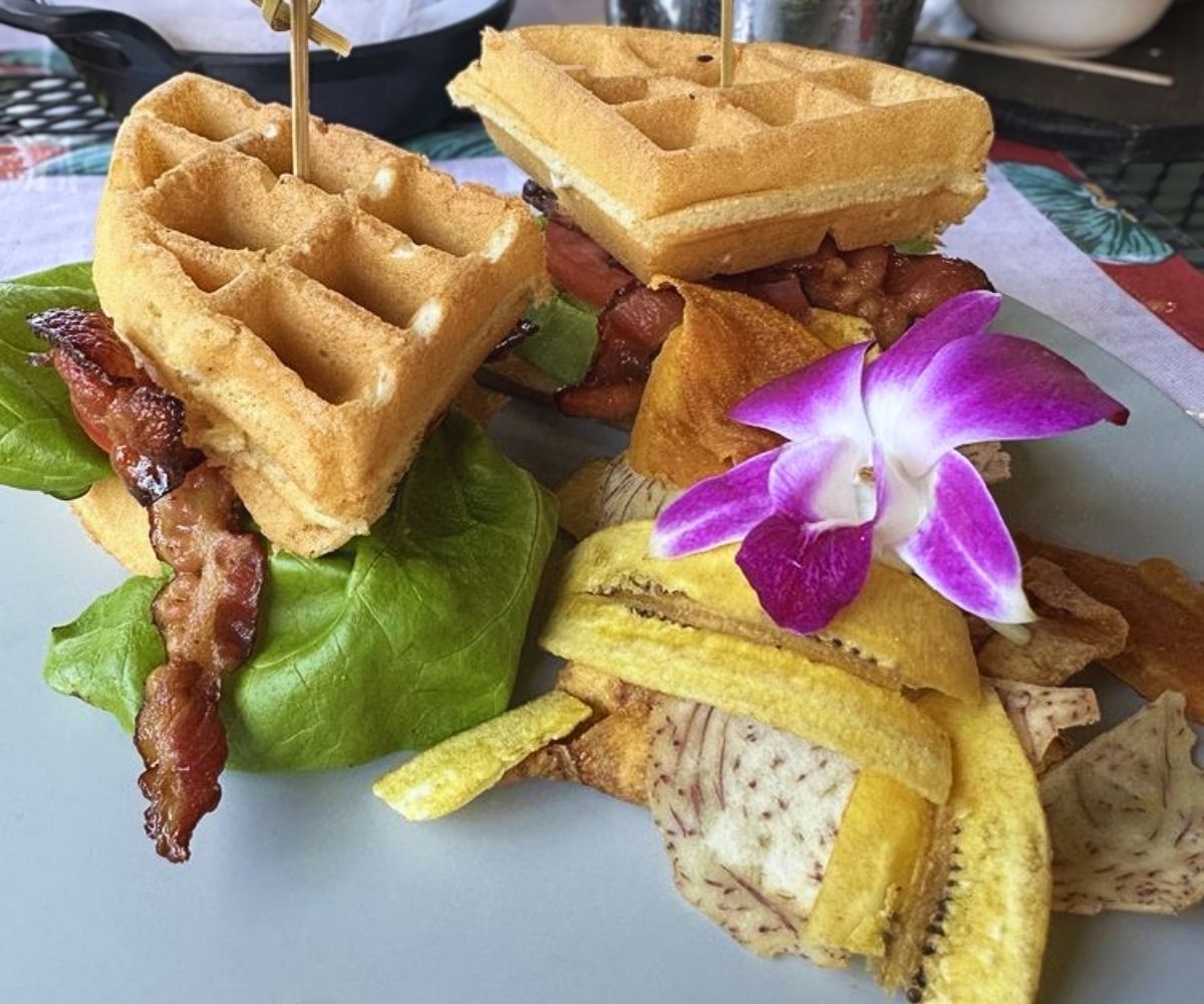 Waffle BLT at Bulegreen Cafe Yard in Oakland Park, FL