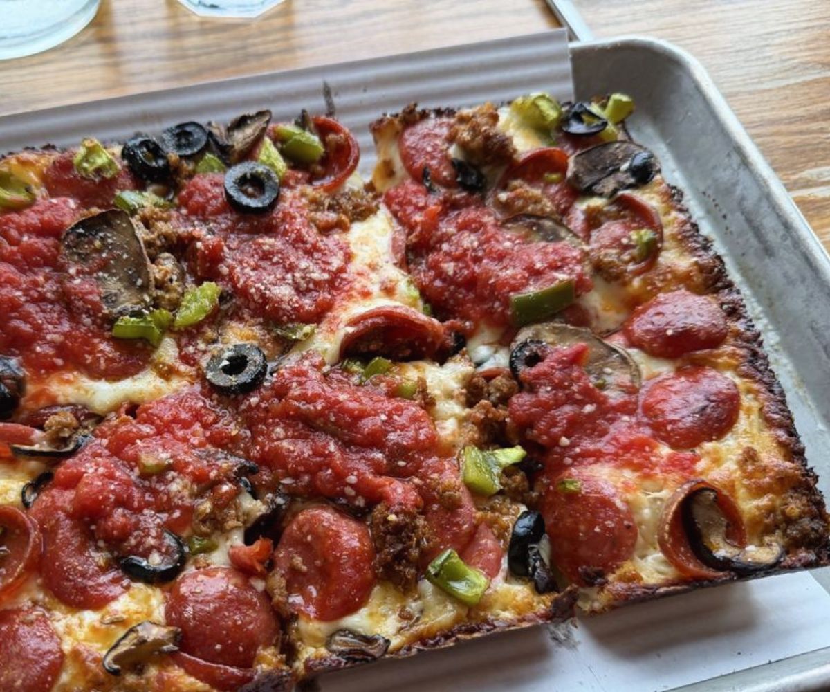 cowbanga supreme pizza at michigan and trumbull in detroit, mi