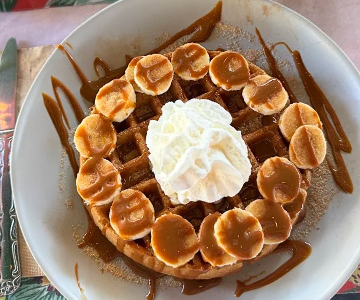 Churro Waffle at Bulegreen Cafe Yard in Oakland Park, FL
