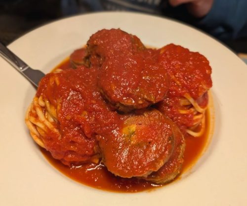 Spaghetti and Meatballs at Mamma G's in Rochester, NY