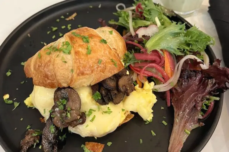 Sauvage breakfast sandwich at cafe sauvage in boston, ma