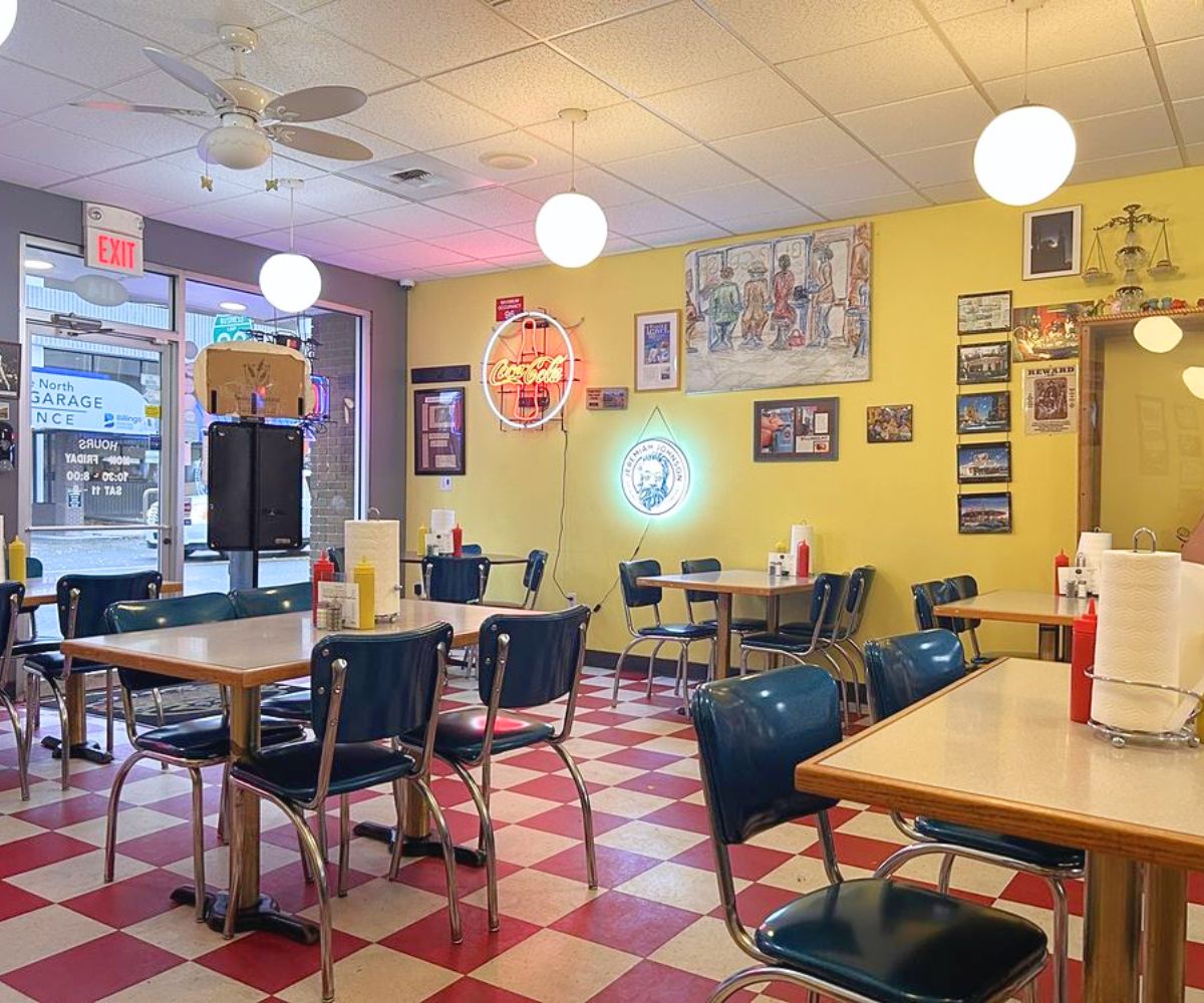 dining area at The Burger Dive in Billings, Montana
