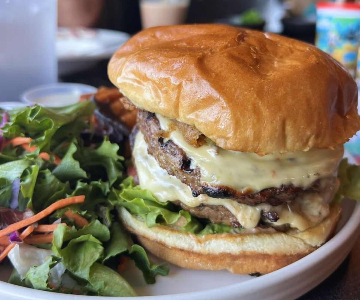 Spicy J Burger at Pop's Public House in Gilroy, CA