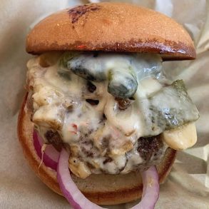 The Outlaw Burger at The Burger Dive in Billings, Montana