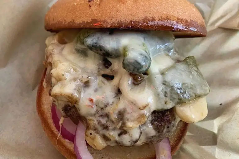 The Outlaw Burger at The Burger Dive in Billings, Montana