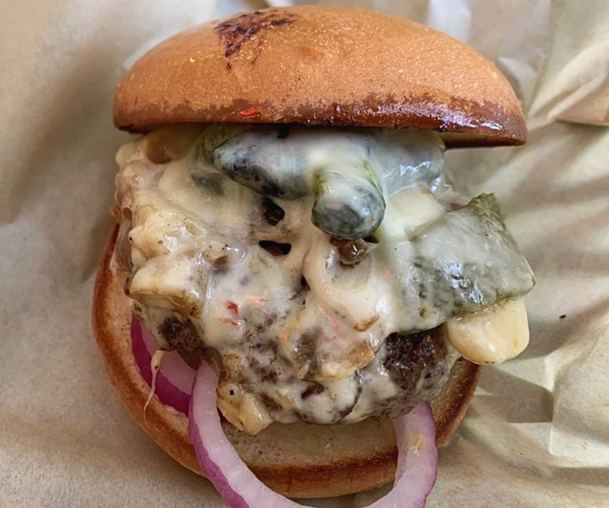 The Outlaw Burger at The Burger Dive in Billings, Montana