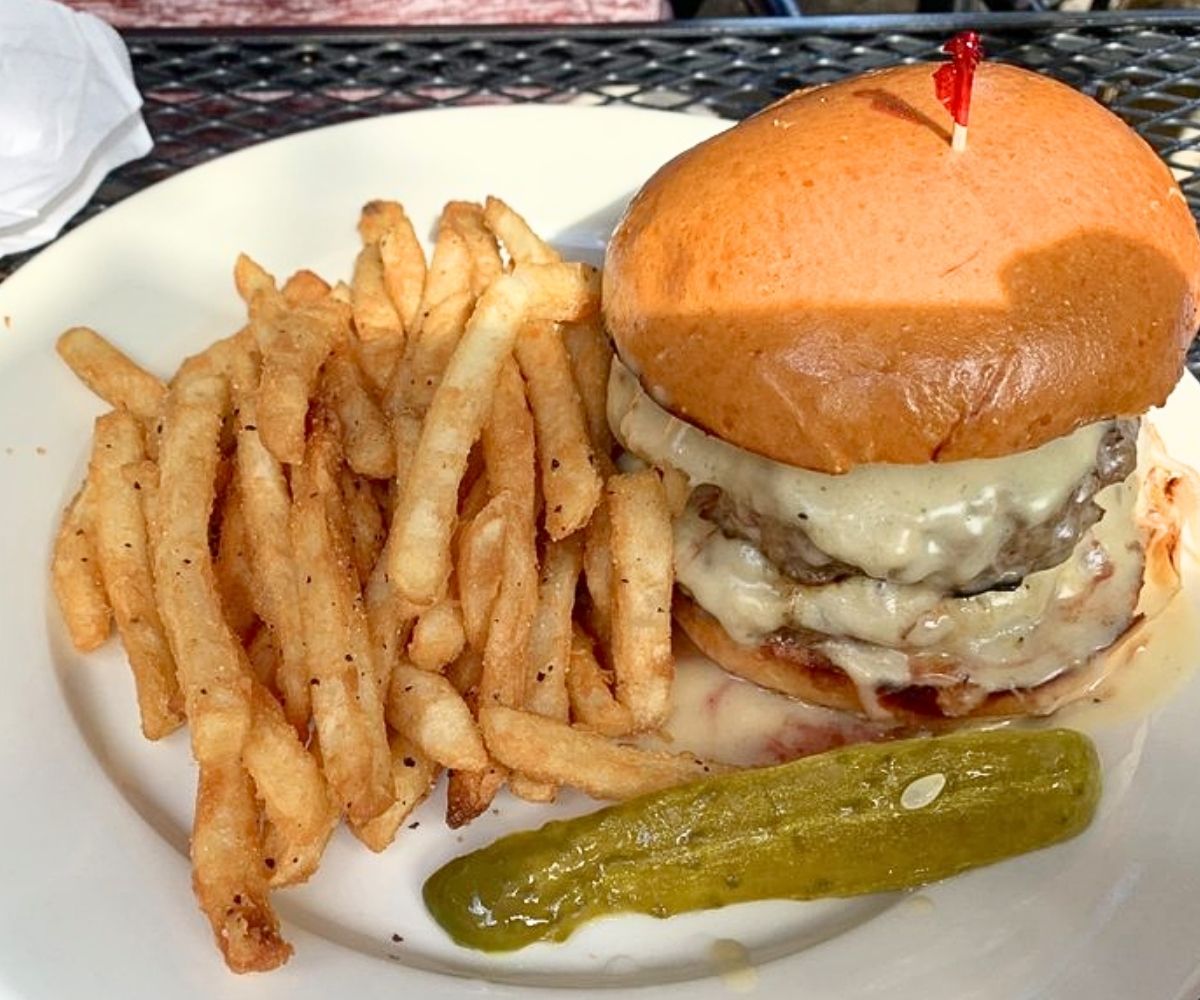 double decker melt burger at Public House in Manassas, Virginia