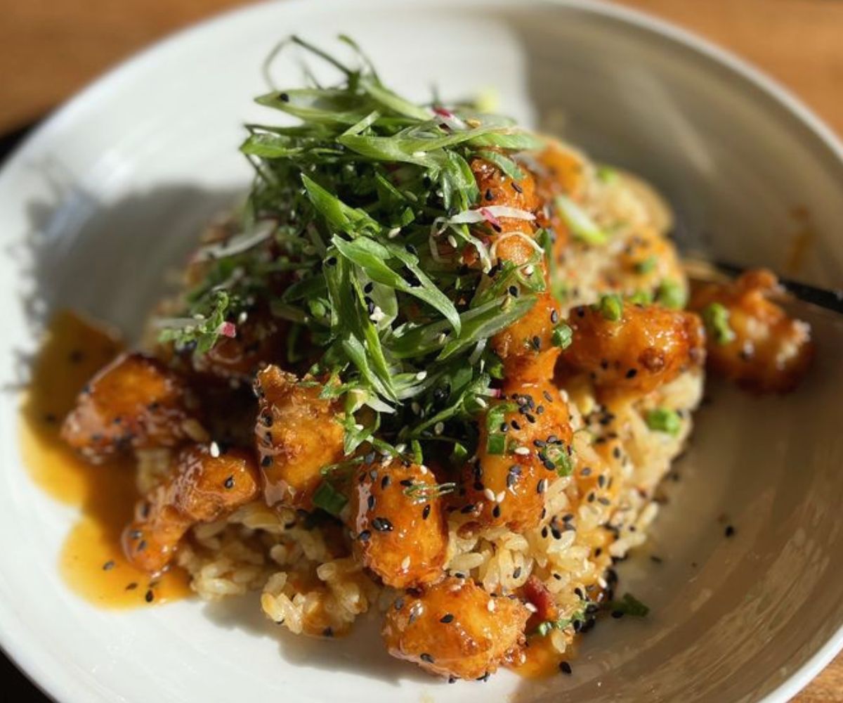 shrimp teppanyaki rice at heirloom in fresno, ca