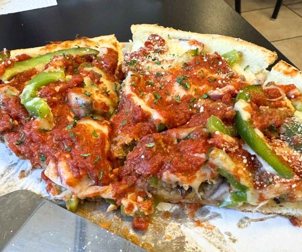 Chicago-style deep dish pizza at the Angry Italian in Yuma, Arizona