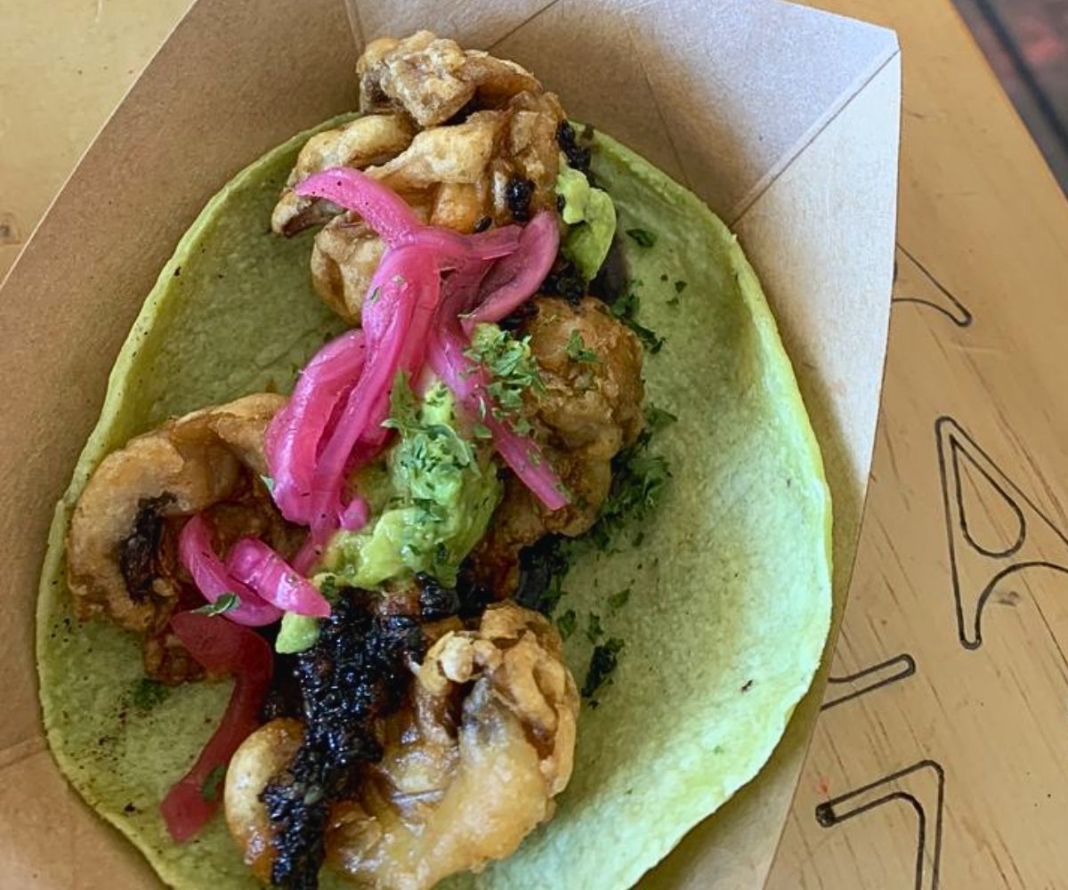 mushroom tacos at taconeta in el paso, tx