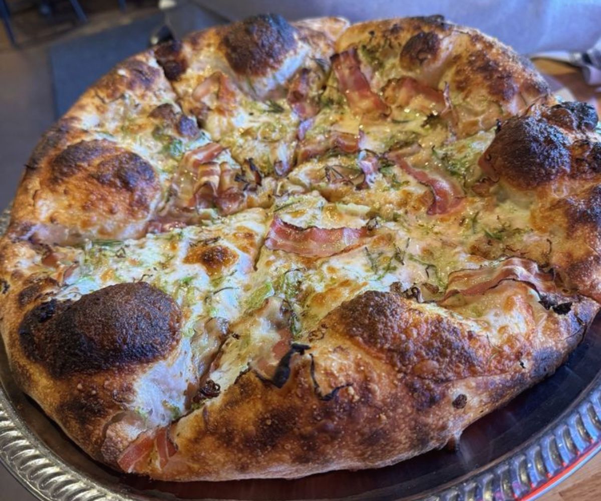 Pancetta Pizza at Folks Pizzeria in Costa Mesa, CA