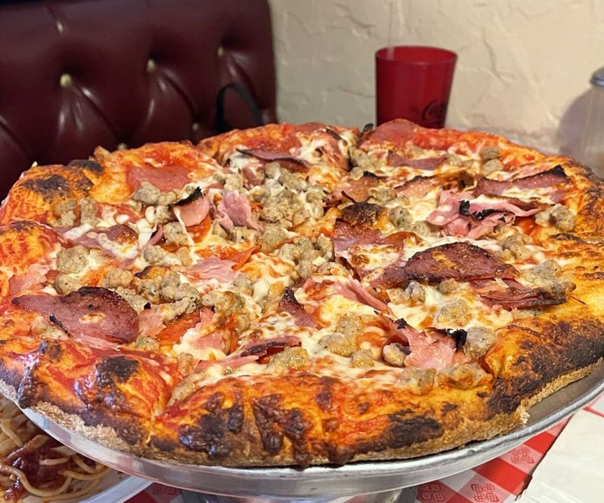 All Meat Combo pizza at Alfredo's Pizza and Pasta in San Bernardino, CA